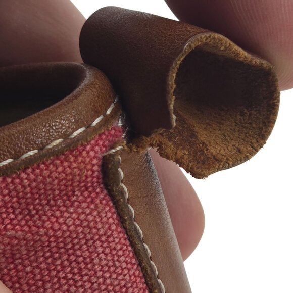 Bruno Magli Italy Burgundy Brown Canvas Leather Mid Sneakers Mens 7 Casual Shoes - Picture 8 of 15